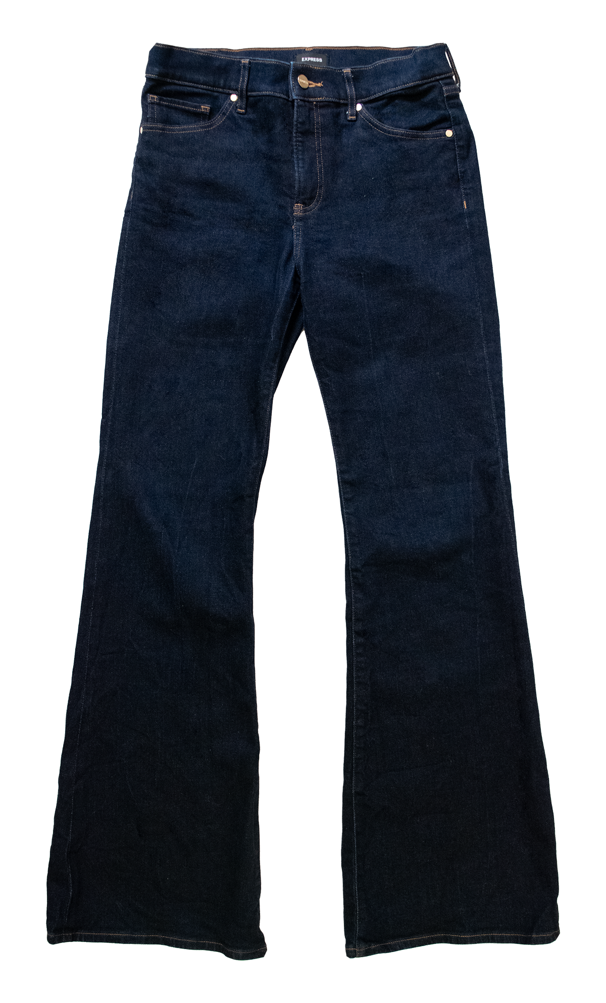 Jeans Flared Navy Dark Wash Express